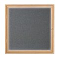 United Visual Products Single Door Slim Enclosed Radius EZ Tack Board, 42"x32", Bronze/Black UVRDS42EZ-BLACK-BRONZE